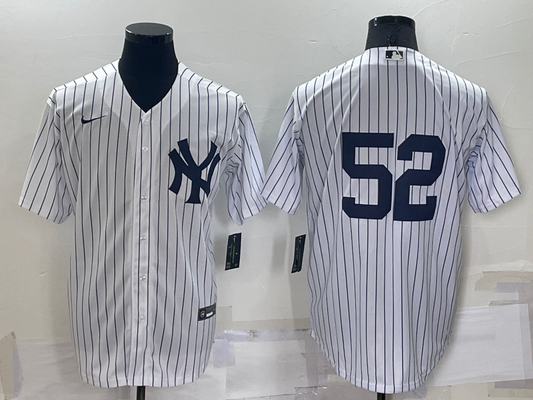 Men's New York Yankees CC Sabathia #52 White Replica Player Name jersey