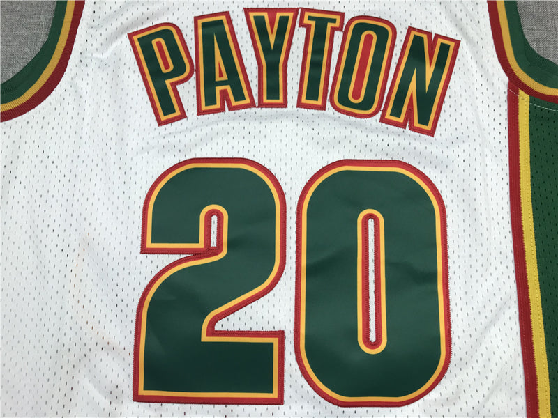 Men's Seattle Supersonics Gary Payton #20 White Throwback Swingman Jersey