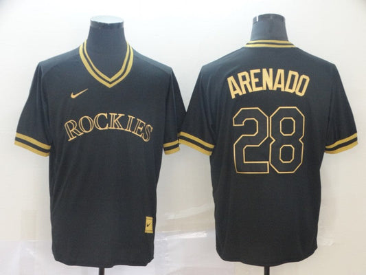Men's Colorado Rockies Nolan Arenado #28 Black Replica Baseball jersey