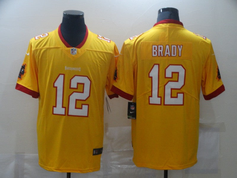 Men's Tampa Bay Buccaneers Tom Brady #12 Yellow Game Player jersey