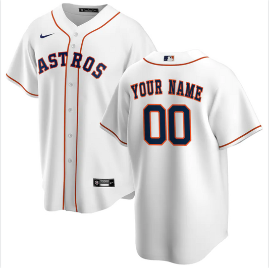 Men's Houston Astros White Home Replica Custom jersey
