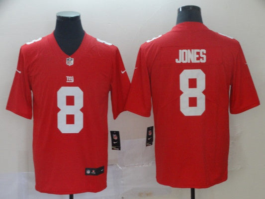 Men's New York Giants #8 Daniel Jones jersey Red