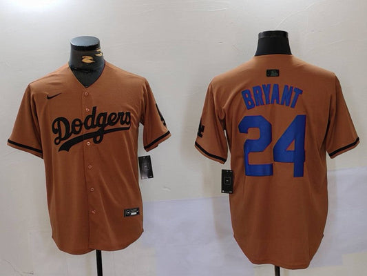 Men's Los Angeles Dodgers Kobe Bryant #24 Brown Replica Player jersey