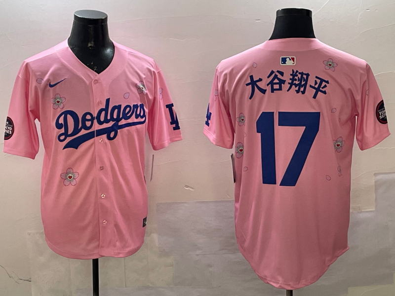 Men's Los Angeles Dodgers Shohei Ohtani #17 Pink Alternate Replica Player jersey