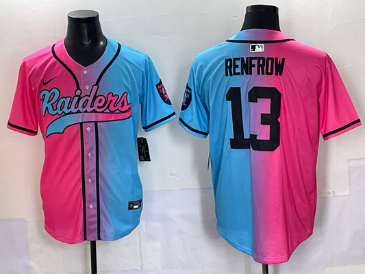 Men's Las Vegas Raiders Hunter Renfrow #13 Pink/Blue Game Jersey