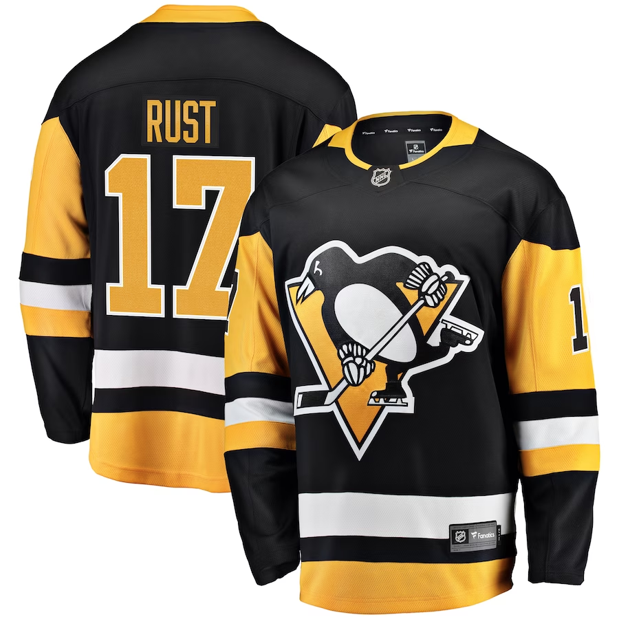 Men's Pittsburgh Penguins Bryan Rust #17 Black Player Game jersey