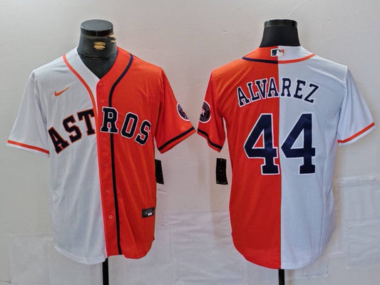 Men's Houston Astros Yordan Alvarez #44 White/Orange Limited Player jersey