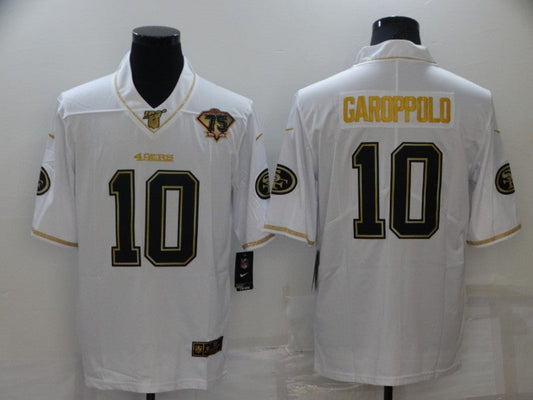 Men's San Francisco 49ers Jimmy Garoppolo #10 White 75th Anniversary Game jersey