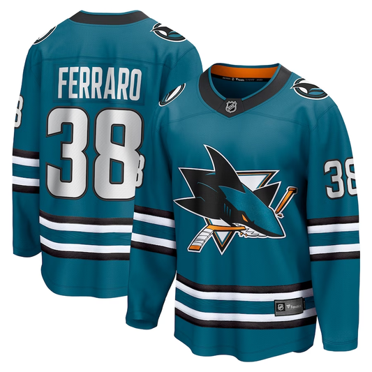 Men's San Jose Sharks Mario Ferraro #38 Teal Home Breakaway Player jersey