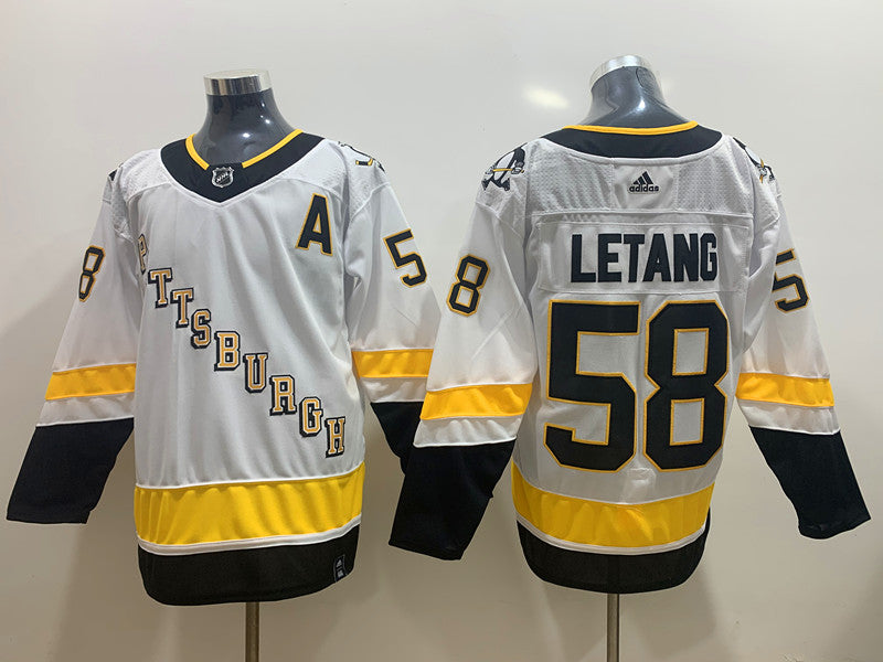 Men's Pittsburgh Penguins Kris Letang #58 White Game jersey