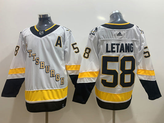 Men's Pittsburgh Penguins Kris Letang #58 White Game jersey