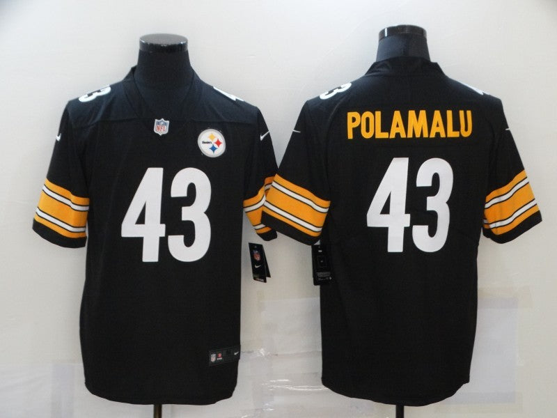 Men's Pittsburgh Steelers Troy Polamalu #43 Black Game jersey