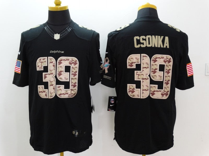 Men's Miami Dolphins Larry Csonka #39 Black Game Player jersey