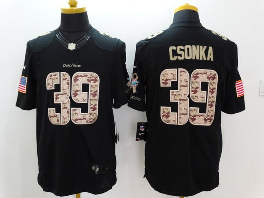 Men's Miami Dolphins Larry Csonka #39 Black Game Player jersey