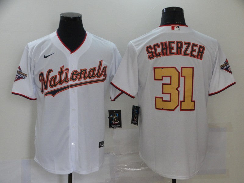 Men's Washington Nationals Max Scherzer #31 White Fashion Stitched jersey