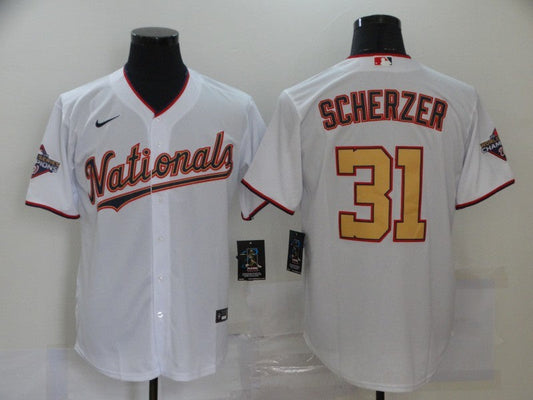 Men's Washington Nationals Max Scherzer #31 White Fashion Stitched jersey