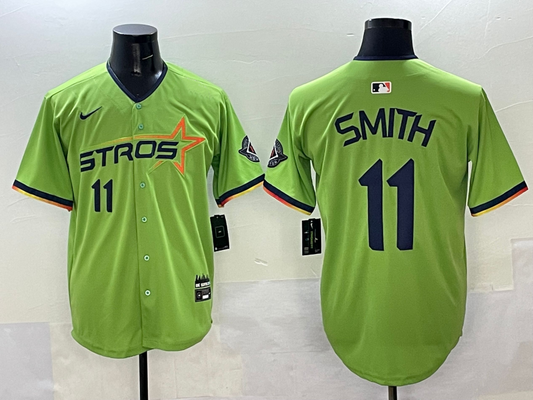 Men's Houston Astros Cam Smith #11 Green 2025 City Connect Limited Player Jersey