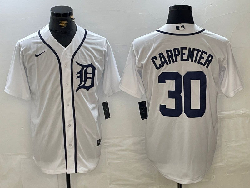 Men's Detroit Tigers Kerry Carpenter #30 White Replica Player jersey