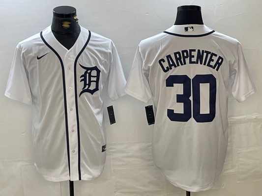 Men's Detroit Tigers Kerry Carpenter #30 White Replica Player jersey