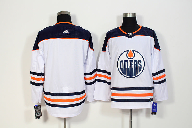 Men's Edmonton Oilers White Away Breakaway Blank jersey