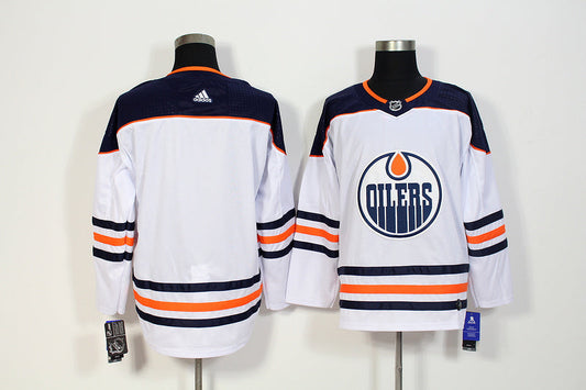 Men's Edmonton Oilers White Away Breakaway Blank jersey