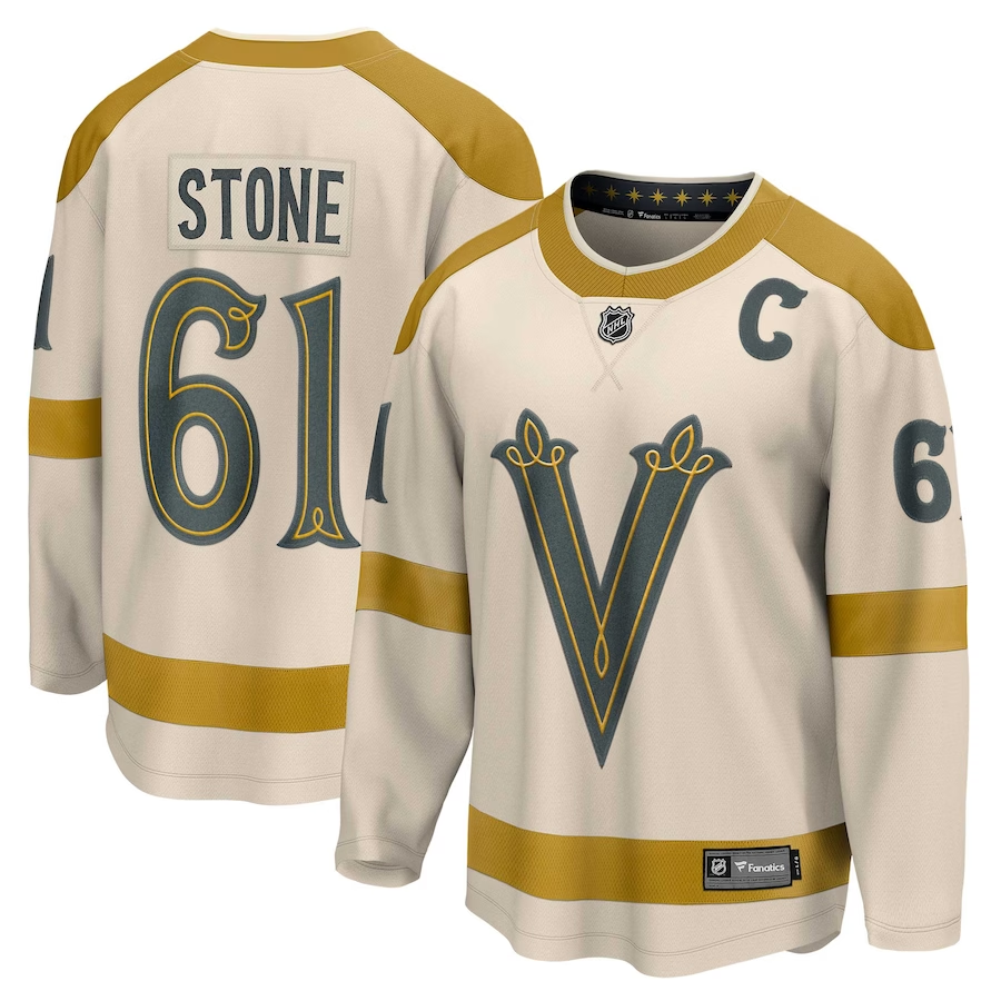 Men's Vegas Golden Knights Mark Stone #61 Cream 2024 NHL Winter Classic Breakaway Player jersey