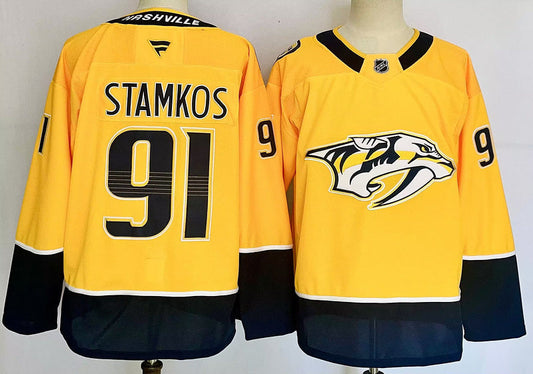 Men's Nashville Predators Steven Stamkos #91 Yellow Game jersey