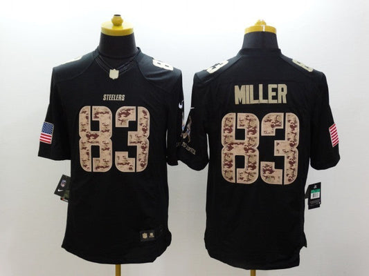 Men's Pittsburgh Steelers Heath Miller #83 Black Game Player jersey