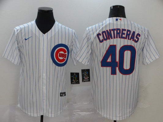 Men's Chicago Cubs Willson Contreras #40 White Replica Baseball jersey