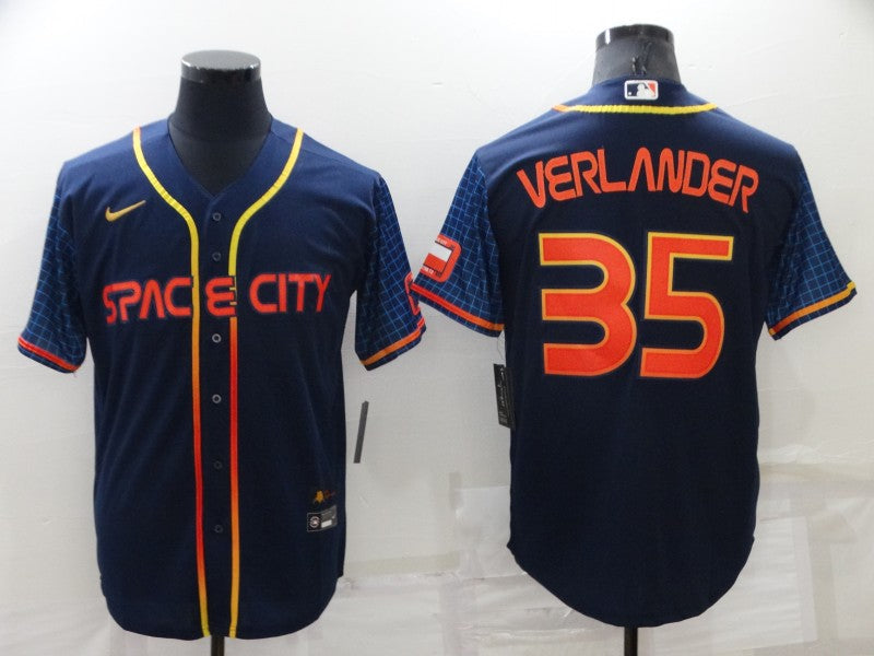 Men's Houston Astros Justin Verlander #35 Navy Space City jersey