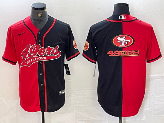 Men's San Francisco 49ers Red/Black Player jersey Joint Edition