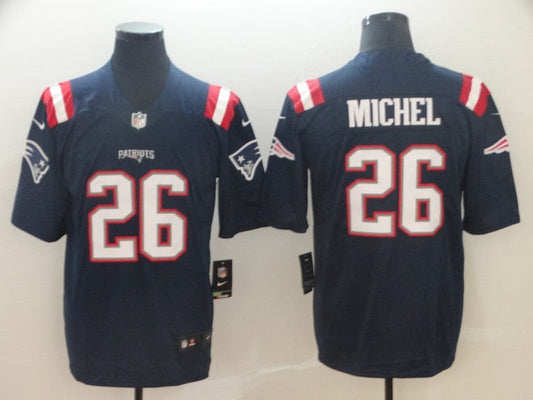 Men's New England Patriots Sony Michel #26 Navy Game Player jersey