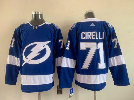 Men's Tampa Bay Lightning Anthony Cirelli #71 Blue Home Breakaway Player jersey