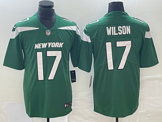 Men's New York Jets Garrett Wilson #17 Green Player Game jersey