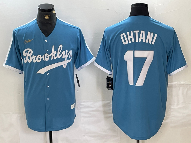 Men's Los Angeles Dodgers Shohei Ohtani #17 Light Blue Alternate Cooperstown Collection Player jersey