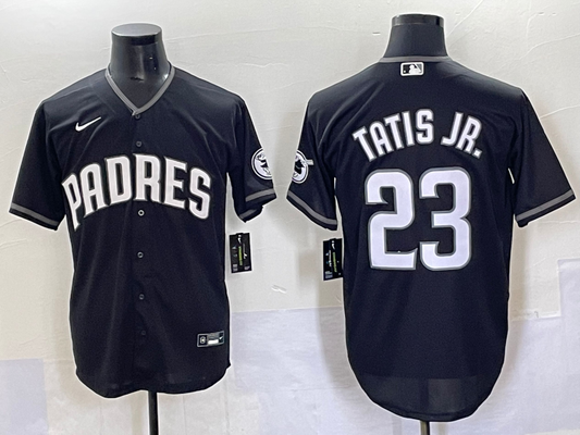 Men's San Diego Padres Fernando Tatis Jr. #23 Black Lights Out Replica Jersey