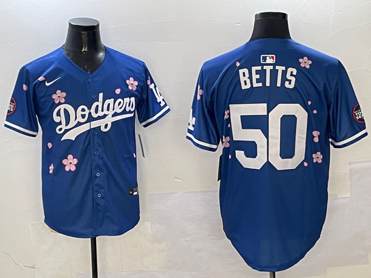 Men's Los Angeles Dodgers Mookie Betts #50 Royal Alternate Replica Player jersey