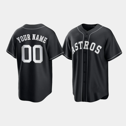 Men's Houston Astros Black Replica Custom jersey