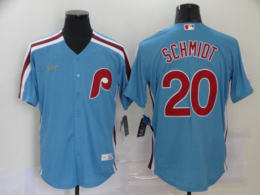 Men's Philadelphia Phillies Mike Schmidt #20 Blue Replica Baseball jersey