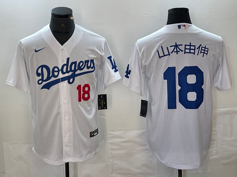 Men's Los Angeles Dodgers Yoshinobu Yamamoto #18 White Game jersey