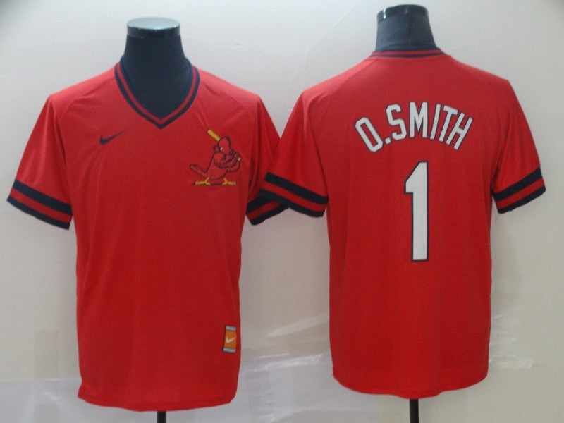 Men's St. Louis Cardinals Ozzie Smith #1 Red Fashion Stitched jersey