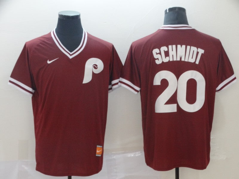 Men's Philadelphia Phillies Mike Schmidt #20 Red Replica Player jersey