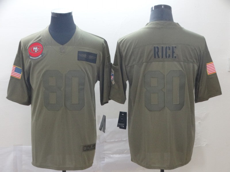 Men's San Francisco 49ers Jerry Rice #80 Brown Game jersey