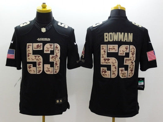 Men's San Francisco 49ers Navoro Bowman #53 Black Player Game jersey