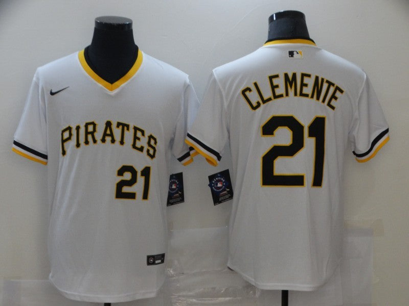 Men's Pittsburgh Pirates Roberto Clemente #21 White Authentic Game jersey