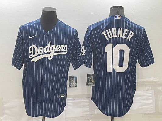 Men's Los Angeles Dodgers Justin Turner #10 Blue Stitched Baseball jersey