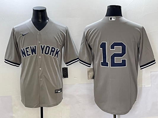 Men's New York Yankees Trent Grisham #12 Gray Limited Player Jersey