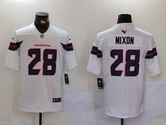 Men's Houston Texans Joe Mixon #28 White Game Jersey