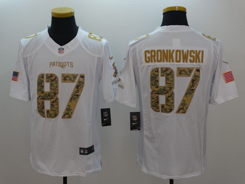 Men's New England Patriots Rob Gronkowski #87 White Game Player jersey