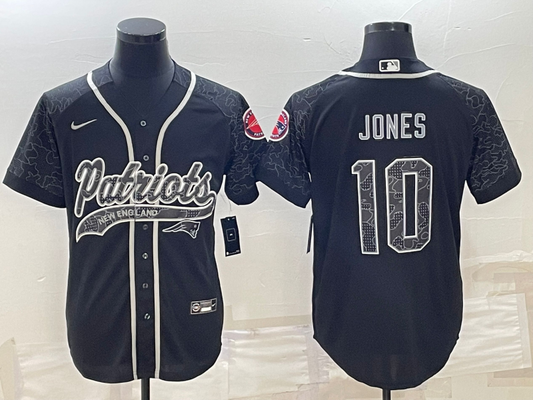 Men's New England Patriots Mac Jones #10 Black RFLCTV Limited jersey Joint Edition